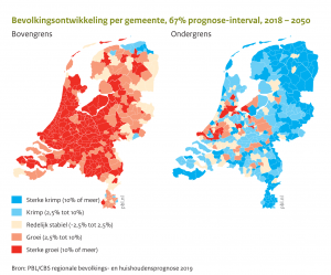 Bevolkingsontwikkeling per gemeente 2018-2050